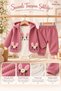 Baby Girl Set - Rabbit Patterned Hoodie - Long Sleeve Bodysuit - Cardigan - 3-Piece Set Premium Quality 3 6 9 12 Months - 4
