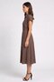 Women Stripe Midi Dress, Brown - 3