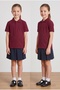 2-Piece Girls' Polo Collar School T-Shirt Set Short Sleeve 100% Cotton Fabric
