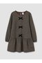 Black Bowknot Crew Neck Girls' Dress