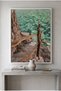 Turquoise Sea Nature Wall Art | Portrait Framed Canvas Print | Luxury Modern Botanical Decor for Living Room