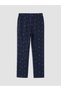 Navy Blue Regular Fit Printed Men's Pajama Bottoms - 3