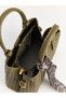 Khaki Scarf Detailed Leather Look Women's Shoulder Bag - 4