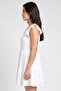 Women Plain Mini Dress, White - 3