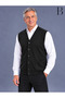 Relaxed Fit Front Buttoned Winter Wool Black Men's Dad Vest with Pockets - 2