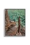 Turquoise Sea Nature Wall Art | Portrait Framed Canvas Print | Luxury Modern Botanical Decor for Living Room - 2