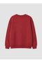 Burgundy Printed Girls' Thick Sweatshirt - 4