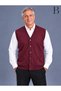 Relaxed Fit Front Buttoned Winter Wool Claret Red Men's Dad Vest with Pockets - 4