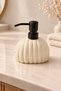 Lunelle Cream Striped Black Pump Decorative Liquid Soap Dispenser