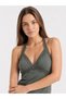 Women's Green Sleeveless Halter Neck Slim Fit Blouse K.Kol - 2