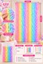 Macaron Spiral Background Curtain 1X2 Meters Wavy Rainbow Birthday Celebration Party Backdrop Decoration - 2
