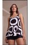 Women's strappy round neck patterned diving blouse and leggings two-piece set - 2