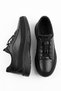 Koter Rubber Tied Stretch Genuine Leather Women's Shoes Black Skin - 4
