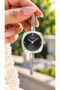 21 mm Mini Case, Black Dial, Silver Steel Band, 5 Atm Pool Sea Use, Women's Wristwatch+Bracelet