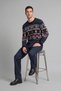 New Year's Themed Standard Fit Crew Neck Patterned Knitwear Sweater I4953Ax26Wn - 6