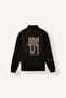 Boxy Fit Half-Zip Printed Sweatshirt H3867Ax26Au - 2