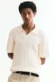 Relaxed Fit Cable-knit polo shirt