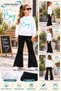 Winter, Spring, and Autumn Girls' Black Spanish Flared Bottoms and White Sweat Top - 2