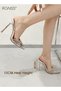 Women Rhinestone Decor Stiletto Heeled Pumps Elegant Banquet Slingback Pumps Ladies PVC Fashion Shin - 4