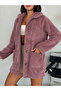 Women's long sleeve collared wellsoft coat with front button closure - 3