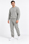 Men's Gray 3 Thread Crew Neck Fleece Tracksuit Set - 8