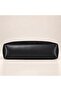 Women's Leather Belt Detail Black Suede Shoulder Bag - 3