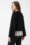 Lace Detail Knitwear Sweater T2615 - Black - 3