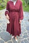 Ribbed Voile Hijab Dress Plum - 3