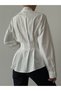 Women's Drawstring Detailed Shirt Gml01813 Ecru - 5