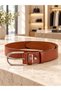 Tan Men's Jeans Belt 100% Genuine Leather - 5