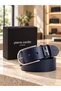 Navy Blue Men's Jeans Belt 100% Genuine Leather - 8