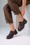 Roveli̇s Women's Daily Shoes with Metal Buckle Detail, Suede Brown