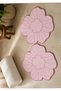6 Pieces of Large Daisy Embroidered Linen American Placemats and Linen Supla Pink - 7