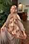 Vintage Flower Pattern Bamboo Shawl Milk Coffee - 3