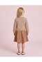 Girls Brown And Ivory Striped Dress - 4