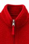 4984 Women's Zippered Front Pocket Stand Collar Fleece Sweatshirt Red - 2