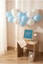 Hospital Room Decoration Welcome Baby First Day Mini Set Boy Blue Felt Writing Board with Stand and Balloon Chain