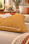 Punch Embroidered Throw Pillow Cover - 43*43 cm - Mustard Floral - Pnk001 - 3