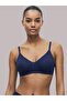 Navy Blue Solid Cotton Non-Padded Comfort T-Shirt Bra