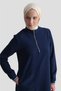 Pocket Detailed Basic Tunic Navy Blue - 4