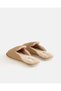 Women Beige Textured Closed Toe Slippers - 3