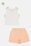 Toddlers Girl 3 Pcs Textured Tank Top And Shorts With Hair Clip, Multicolor - 3