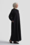 Classic Cut Ferace with Elastic Sleeves, Black - 2