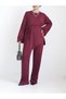 Asymmetrical Cut Oysho Suit with Piping Belt - Hpm - Cherry