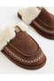 Women Brown And Ivory Stitched Slippers - 4