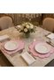 6 Pieces of Large Daisy Embroidered Linen American Placemats and Linen Supla Pink - 5