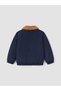 Navy Blue Fur Collar Boy's Coat - 4