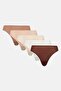 Women 5 Pcs Solid Pull On Panties, Multicolor - 2