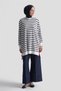 Striped Rayon Knitwear Tunic Ecru