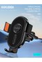 KSC-1726 Car Phone Holder for Air Vent 360° Rotating Mobile Phone Mount, One-Handed Operation, Adjustable Side Clamps & Extendable Bottom Support, Anti-Slip Silicone Pad Black - 4